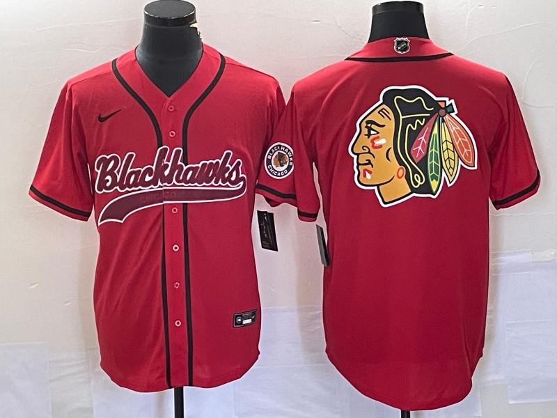 2023 Men Chicago Blackhawks adidas red blank NHL jerseys style 3->chicago blackhawks->NHL Jersey